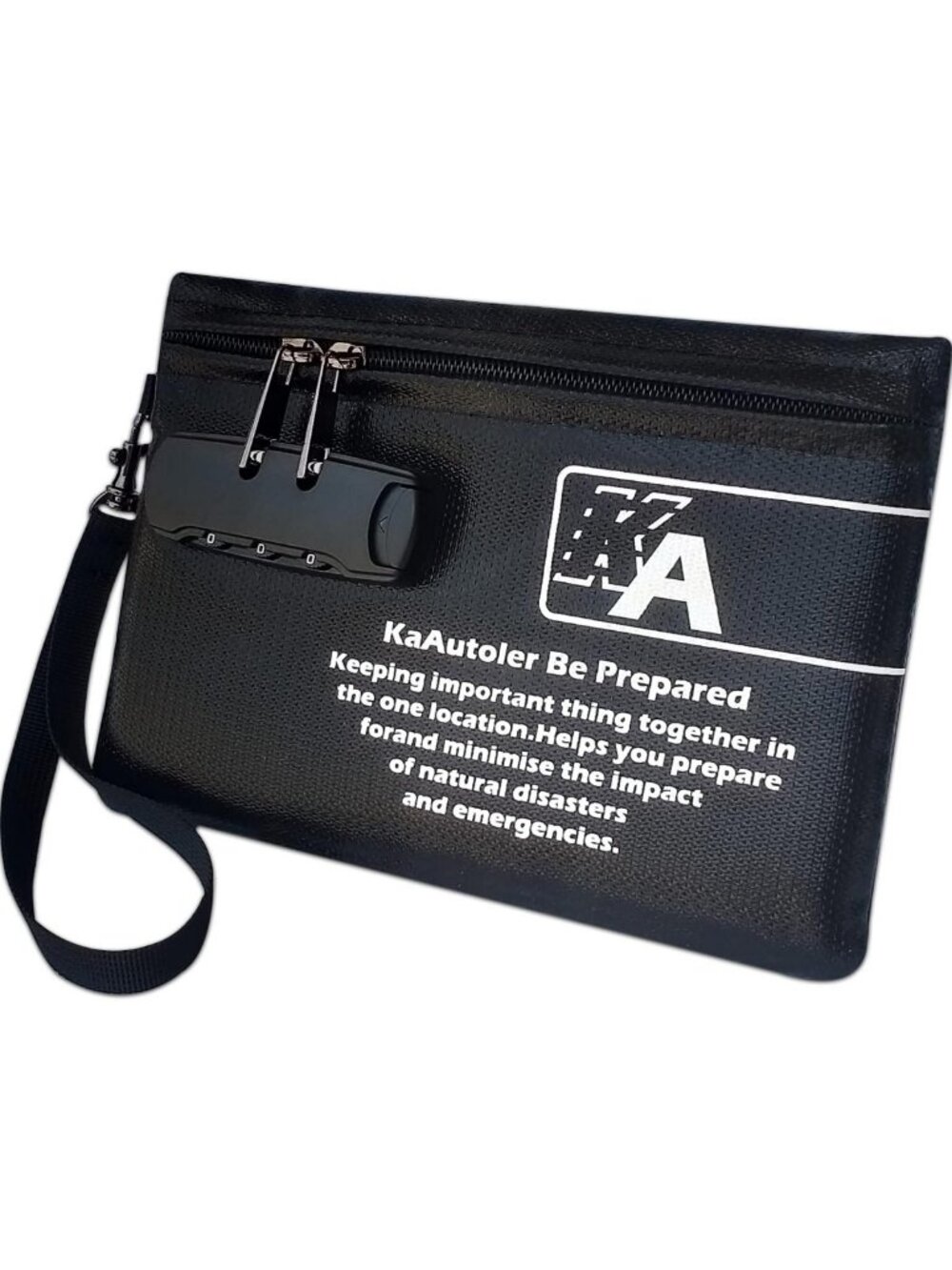 Fireproof Waterproof Bag with Lock - Secure Zipper Pouch for Cash, Jewelry